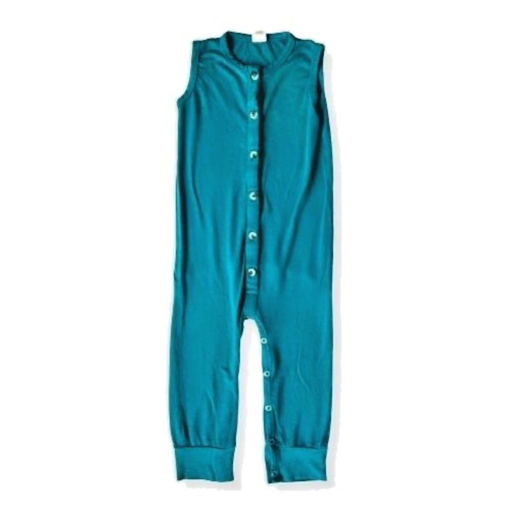 Kate Quinn Sleeveless Romper 18–24M Teal Bamboo Snap One Piece Toddler Boy Girl